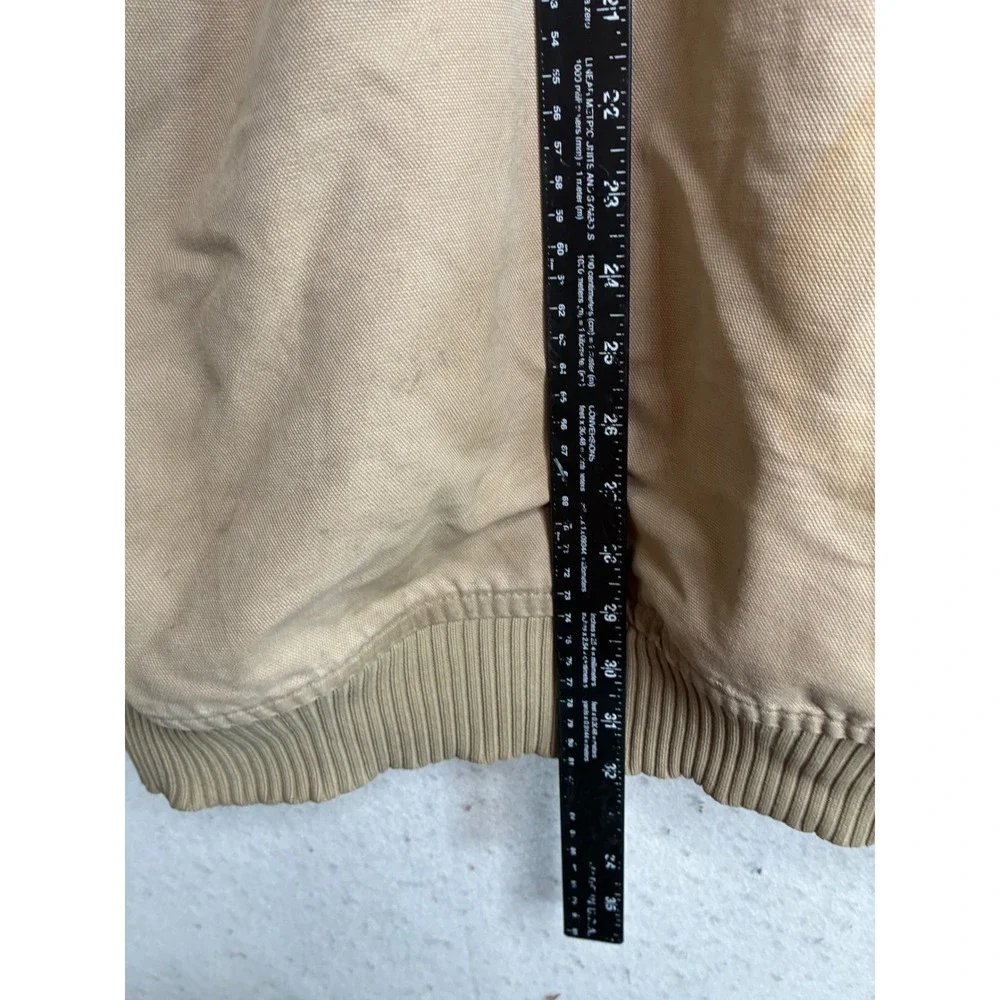 Carhartt J14 Santa Fe Jacket Mens 2XL Tall Tan Duck Canvas Distressed Workwear